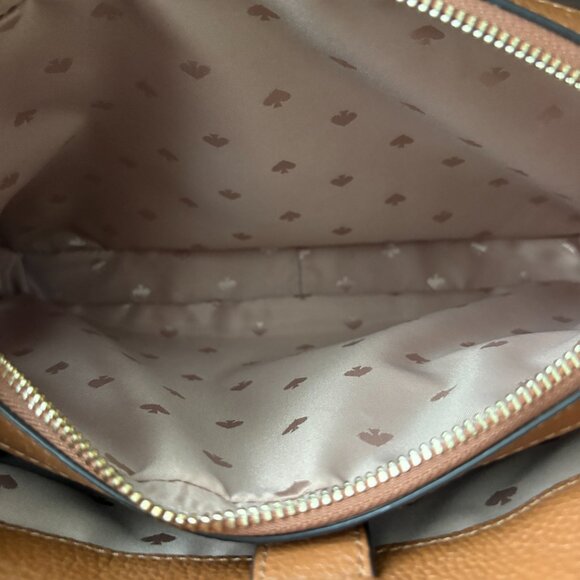 Kate Spade Leila Medium Triple Compartment Satchel Crossbody Bag Shoulder Brown - Picture 10 of 15